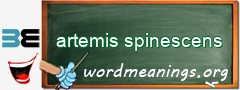 WordMeaning blackboard for artemis spinescens